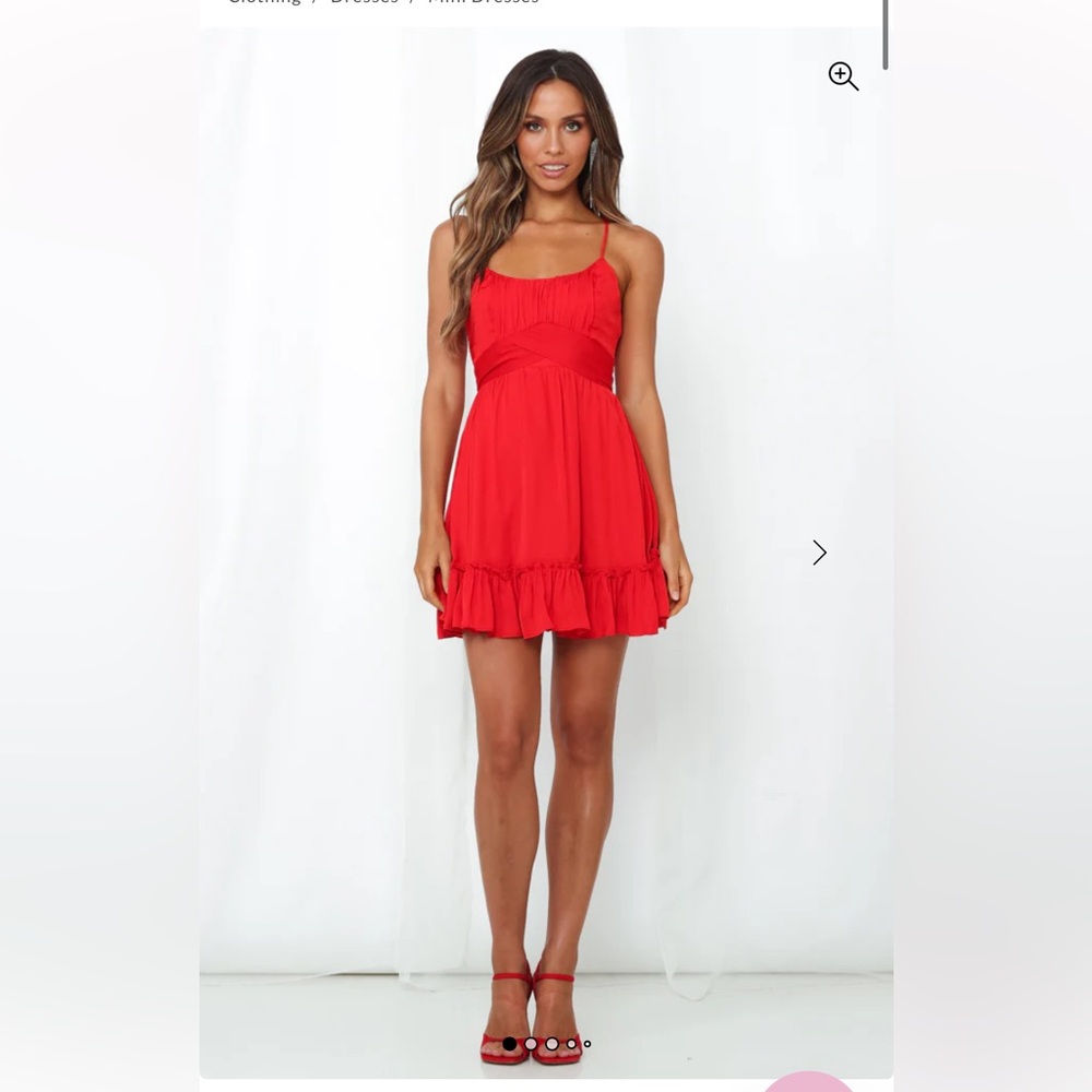 NWT Hello Molly Sipping Mezcal Red Tie Back Dress Size 6